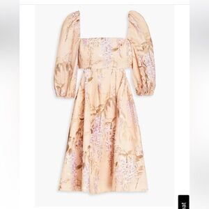 ZIMMERMANN floral-print linen mini dress Rosa Cut-Out Minidress Lilac Wisteria